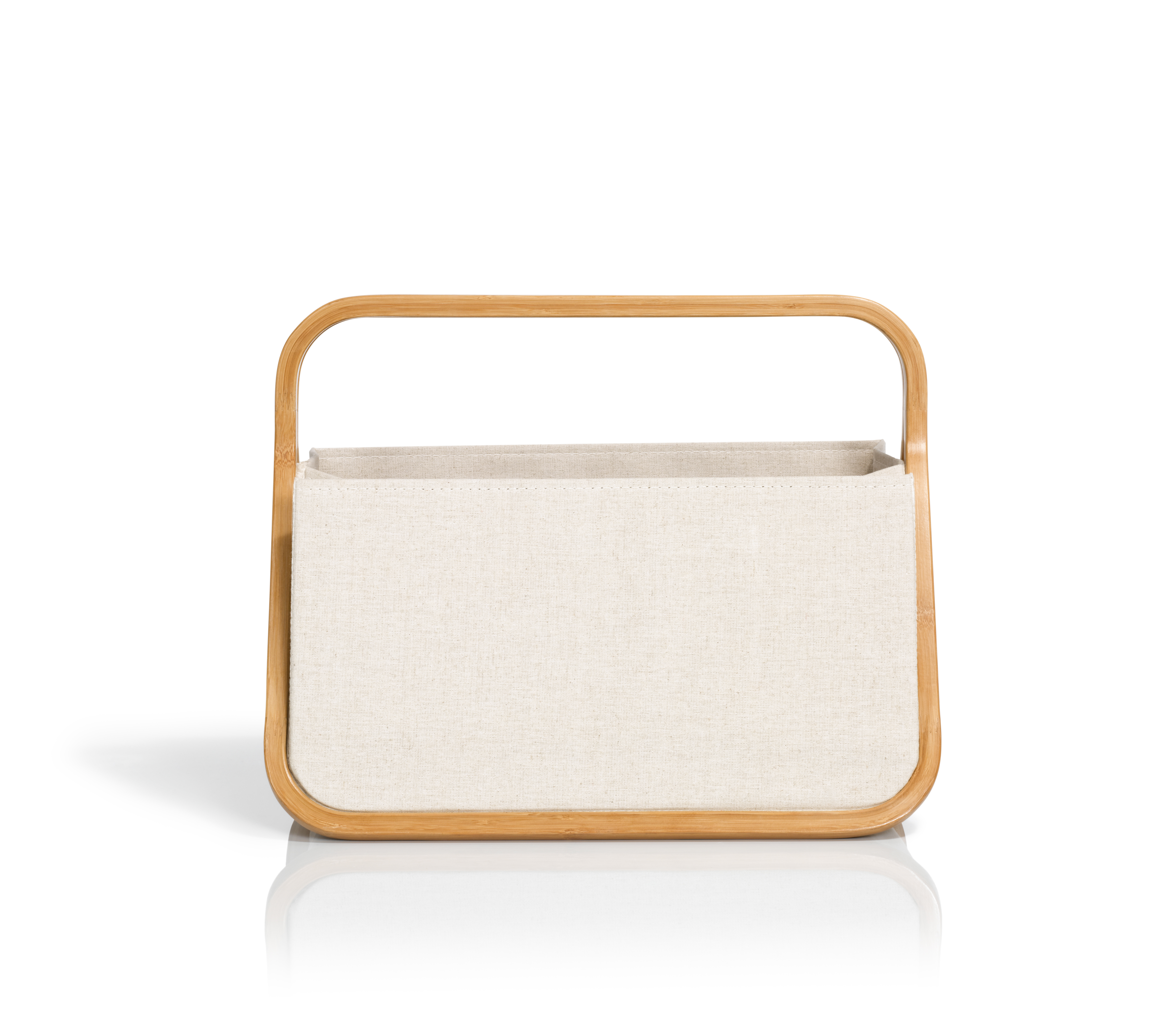 Fold & Store Basket "Canvas & Bamboo" in Natur vorne