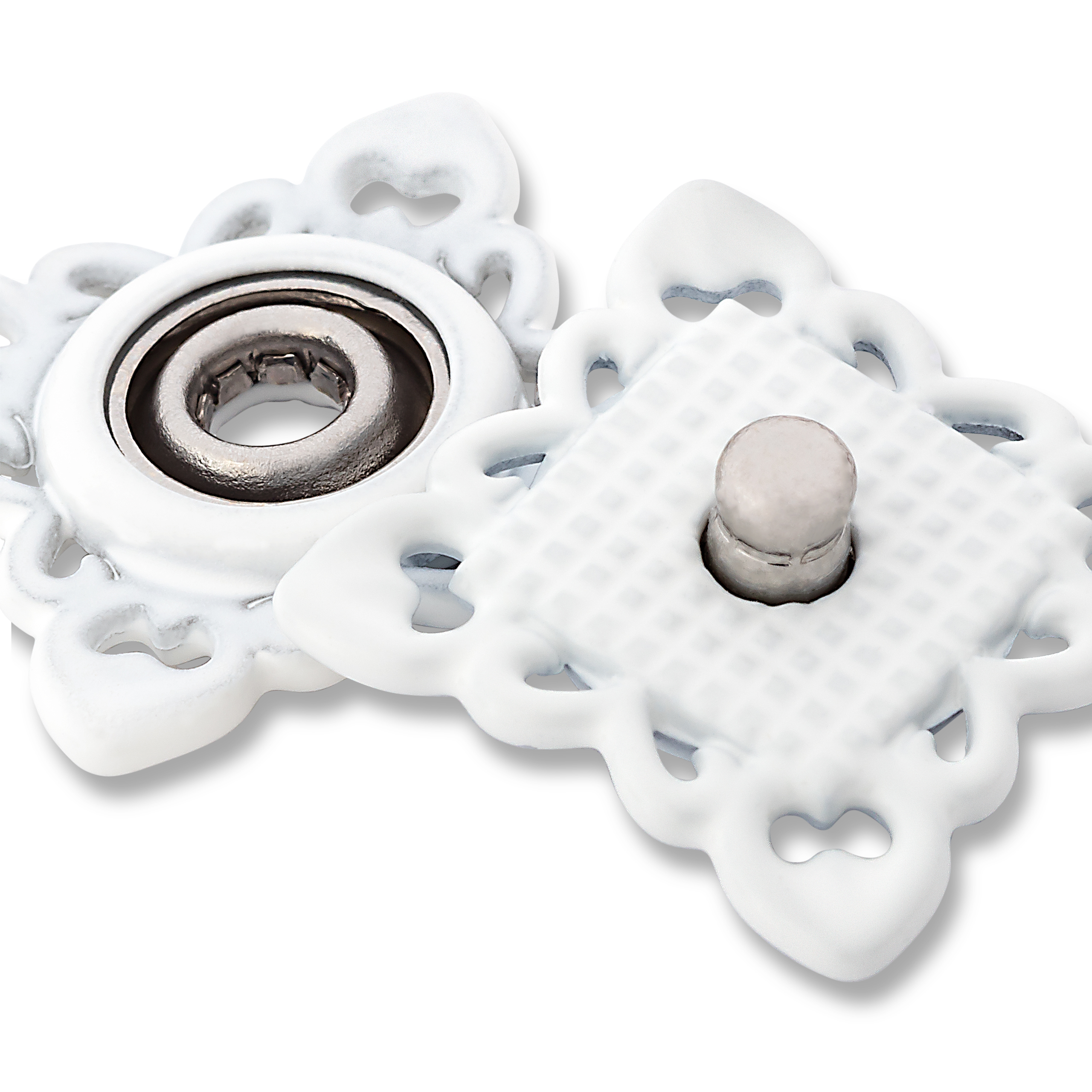 Annäh-Druckknöpfe, quadratisch, schwarz oder weiß