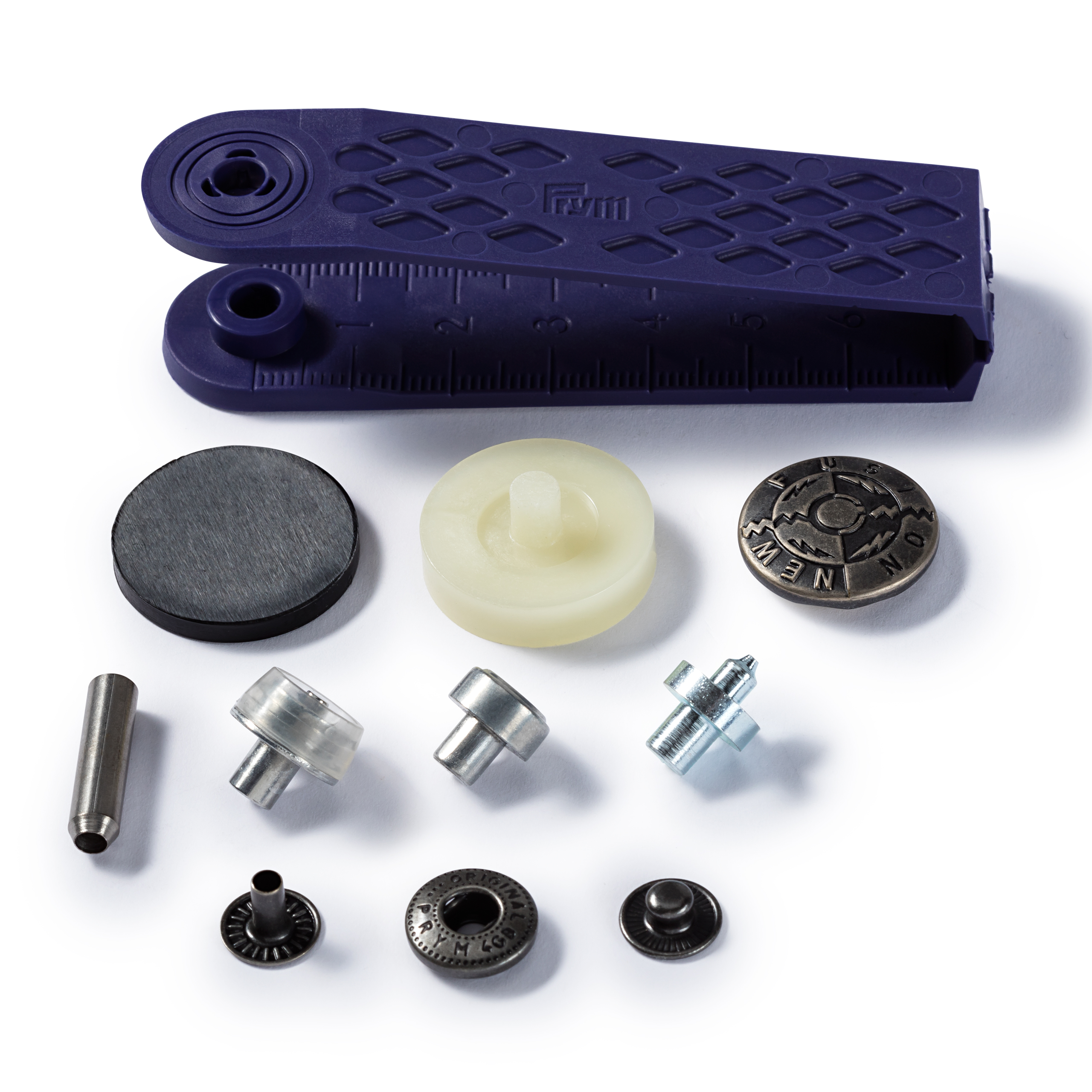 Nähfrei-Druckknopf Anorak, mit Design 20mm Silber 2