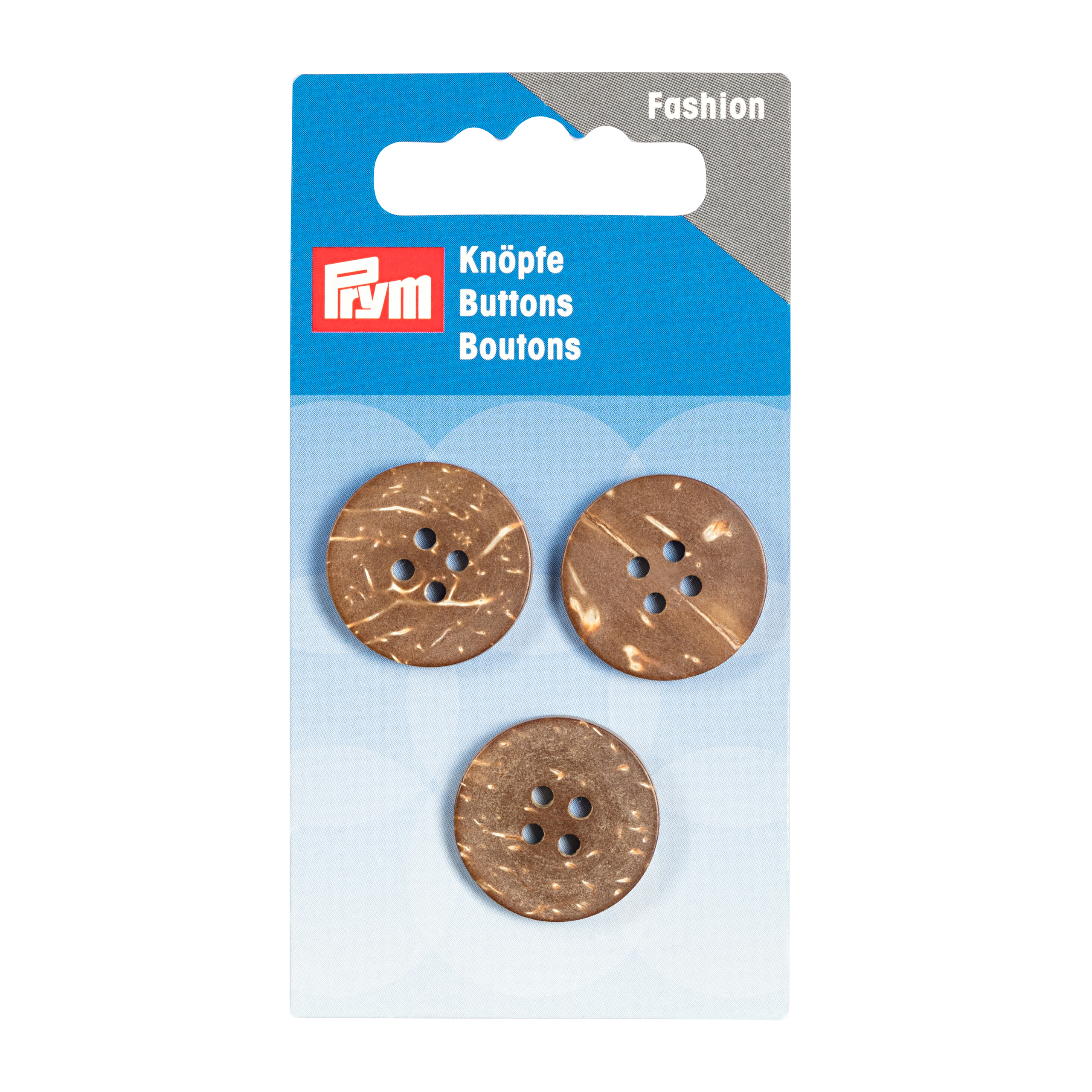 Knopf "Kokos",braun/beige, 4-Loch