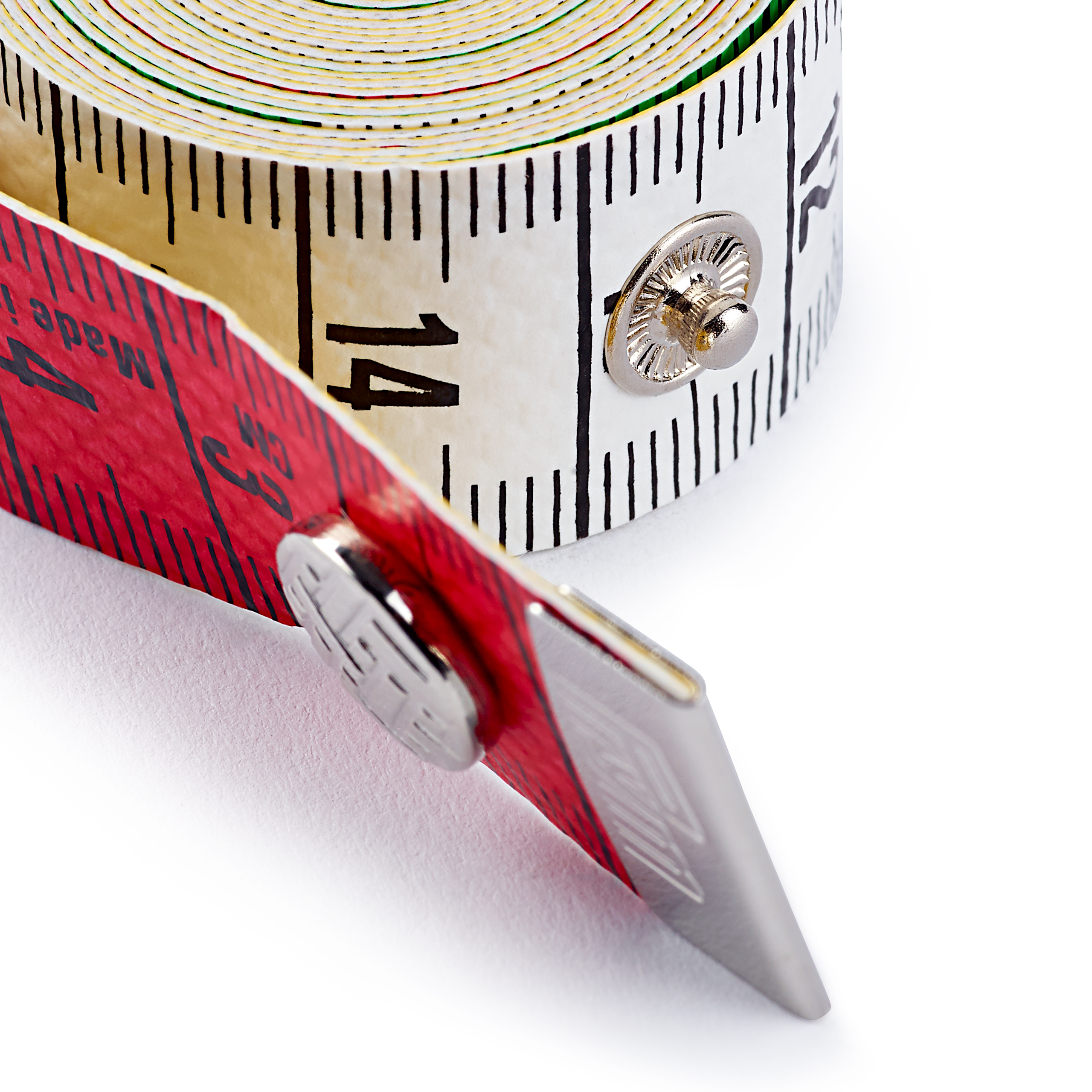 Maßband Color Plus mit Knopf, 150cm/cm rolle