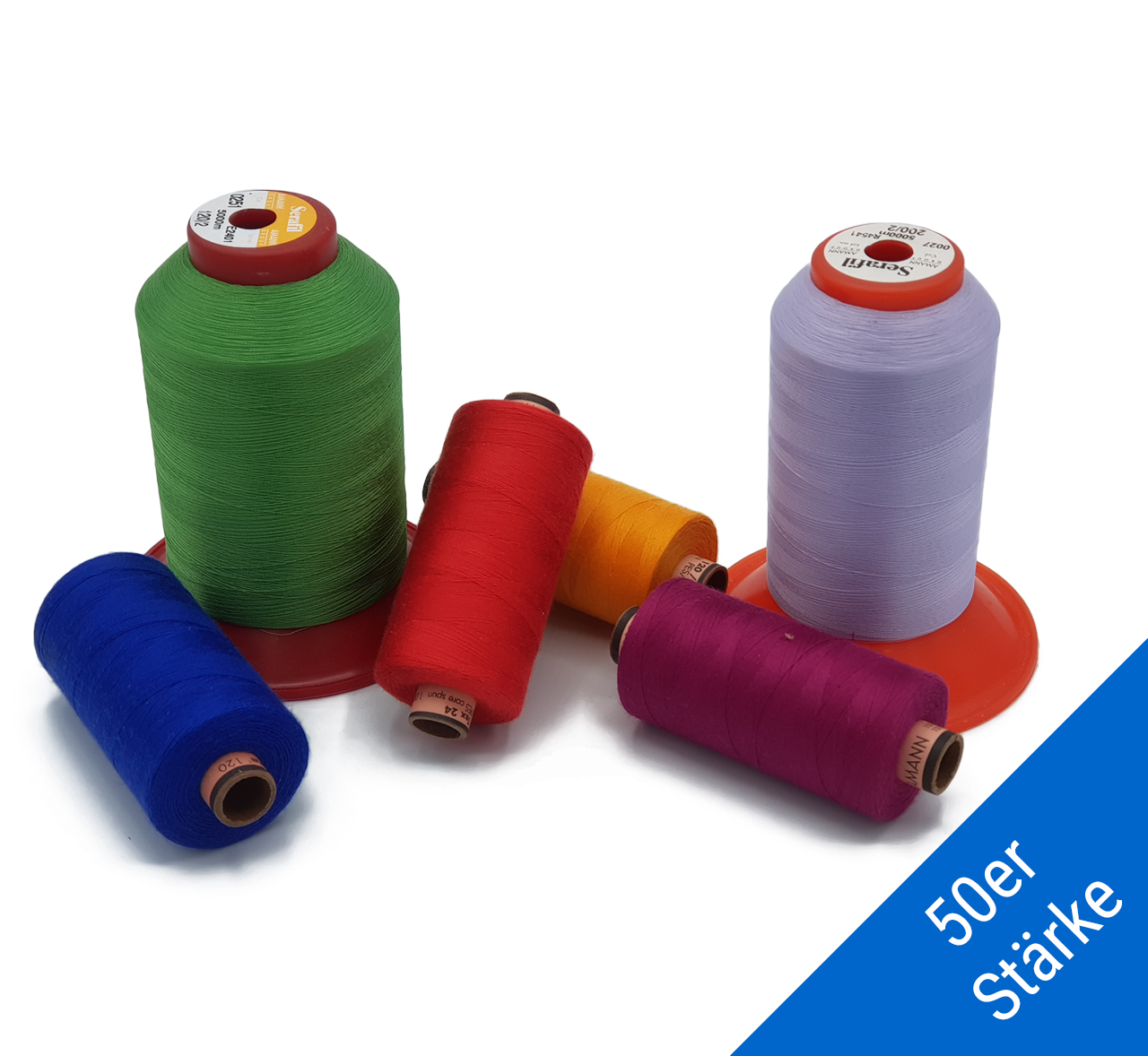 Nähgarn von Amann, 50er Stärke in verschiedenen Farben