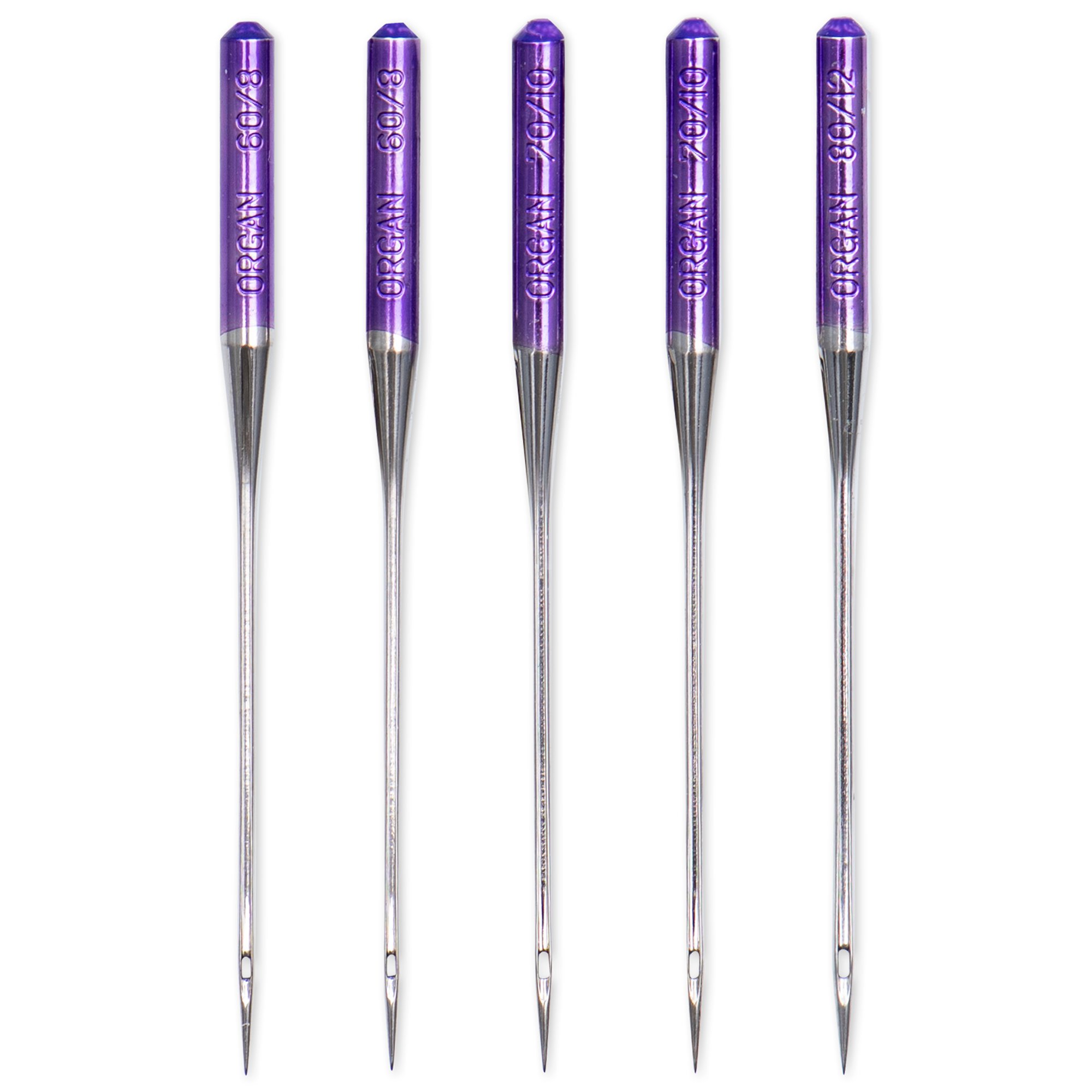 Nähmaschinennadeln mit Flachkolben, "Microtex" oben