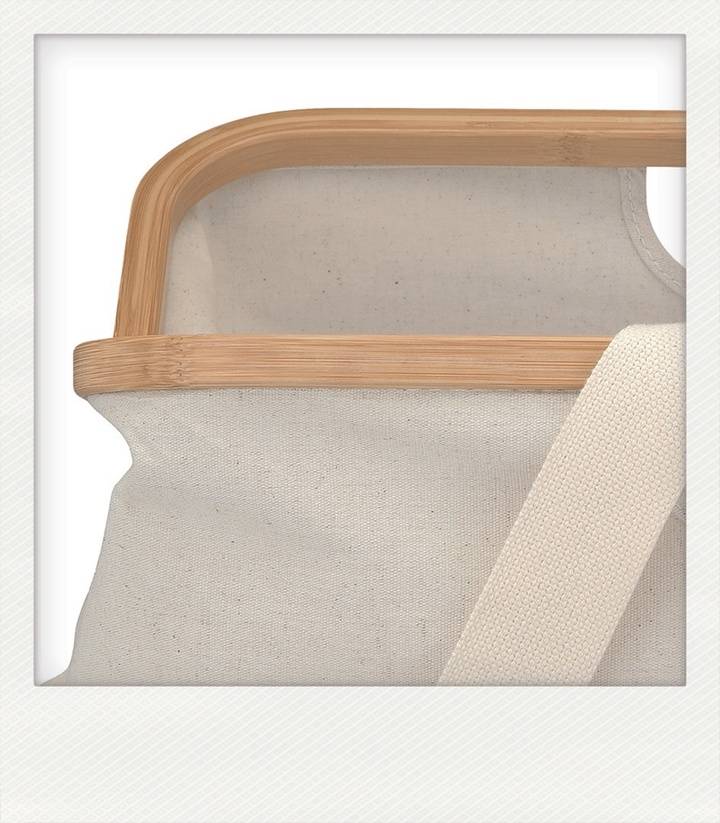 Fold & Store Basket "Canvas & Bamboo" in Natur oben