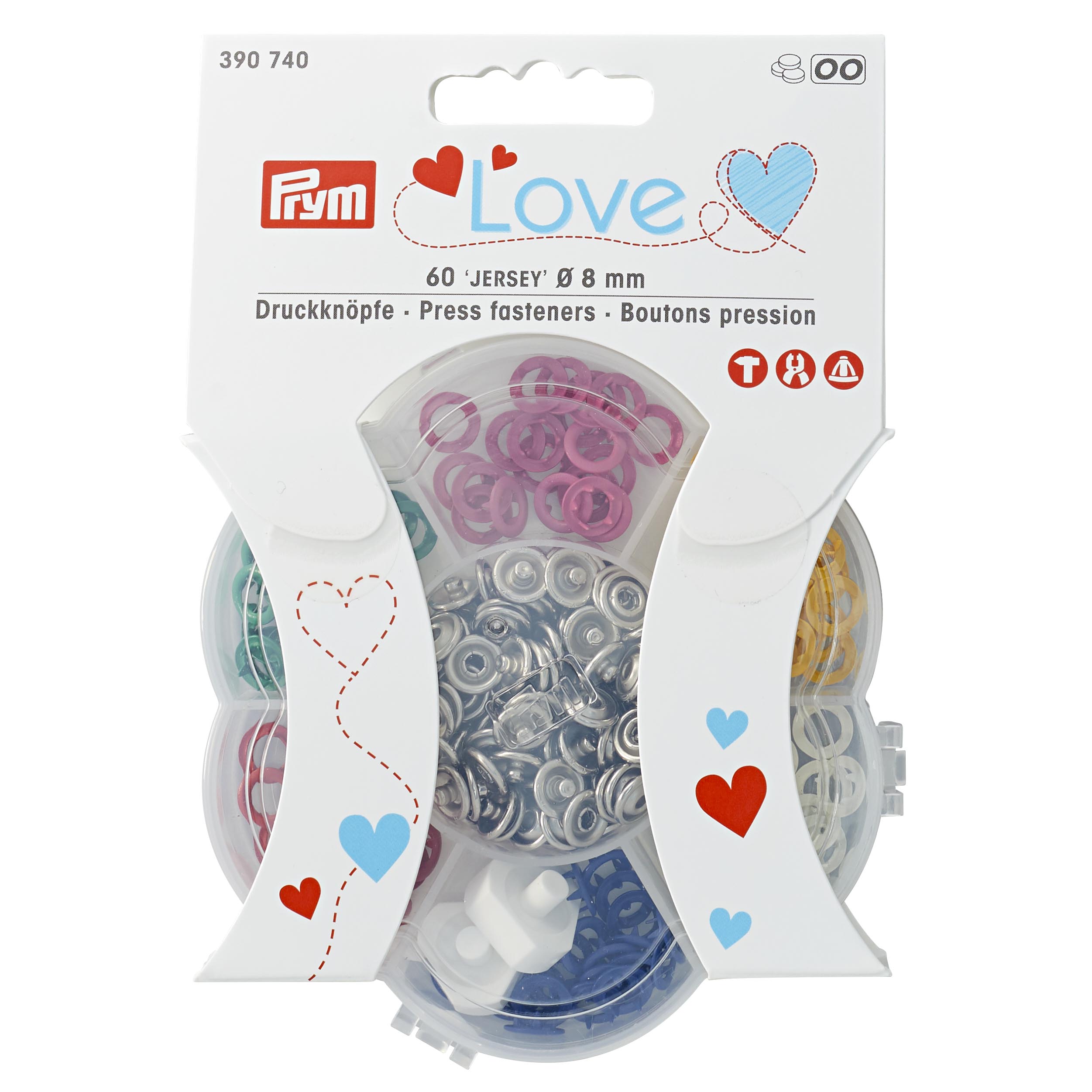 Druckknöpfe Jersey, 8mm, Set von Prym Love karte