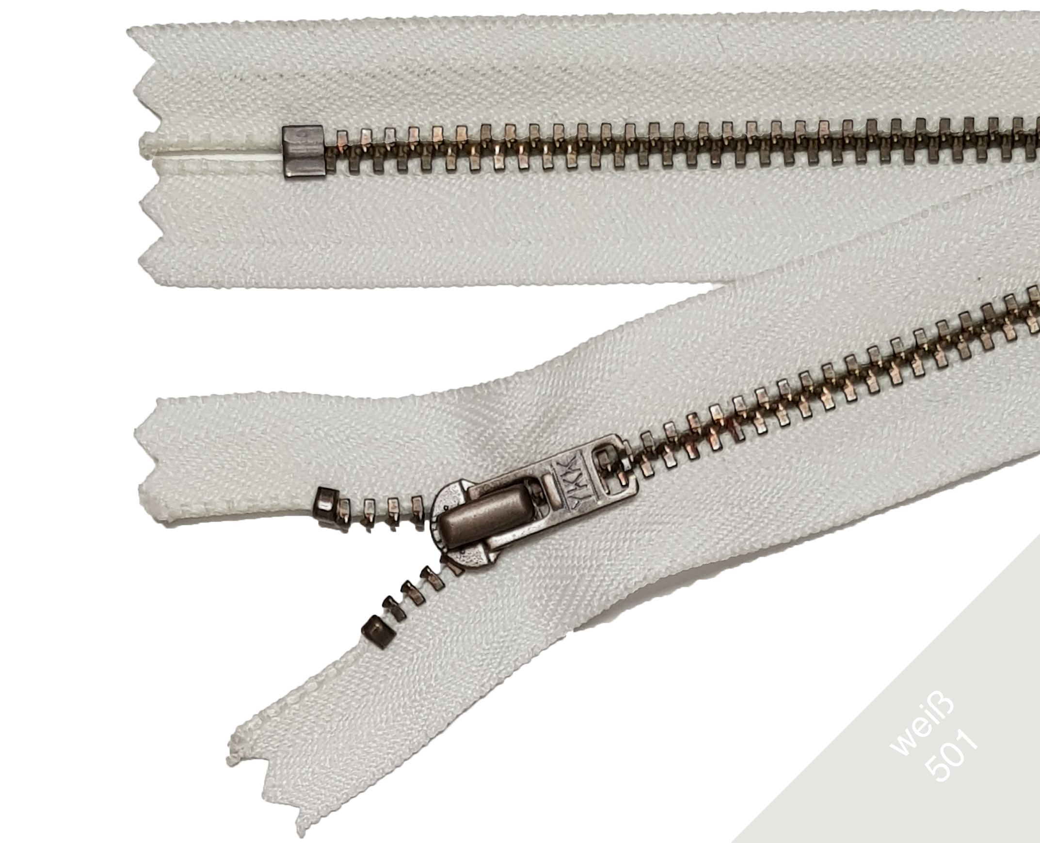 Reißverschluss Metall Antik Gold