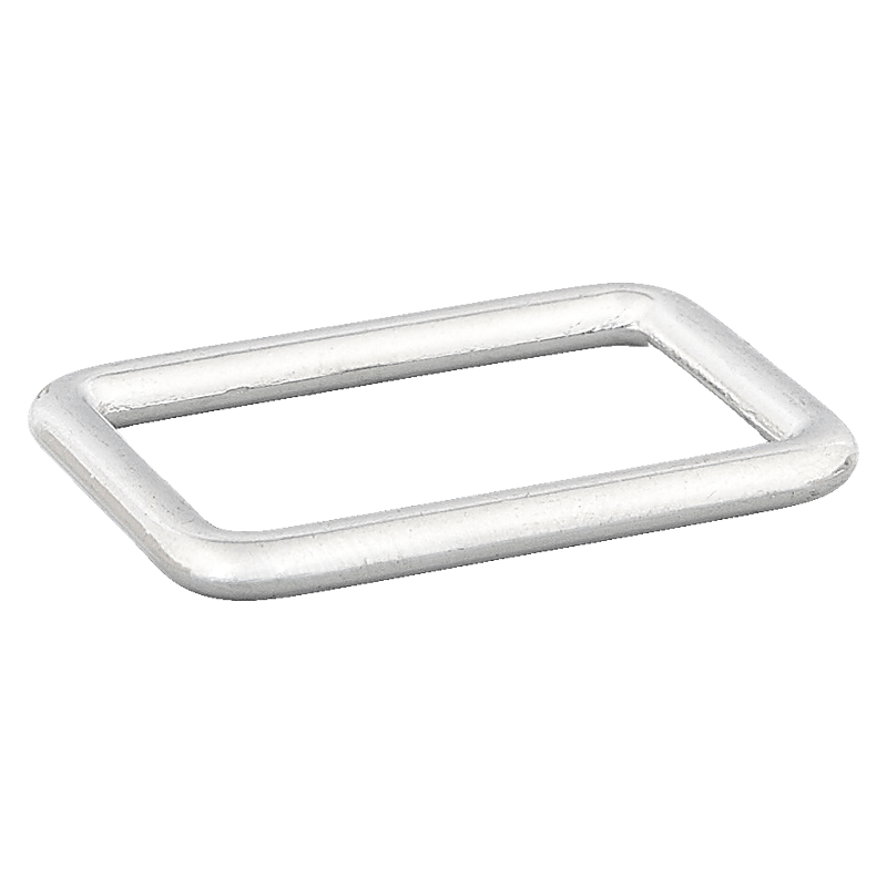 Metall Rechteck Ring Silberfarbig Seite