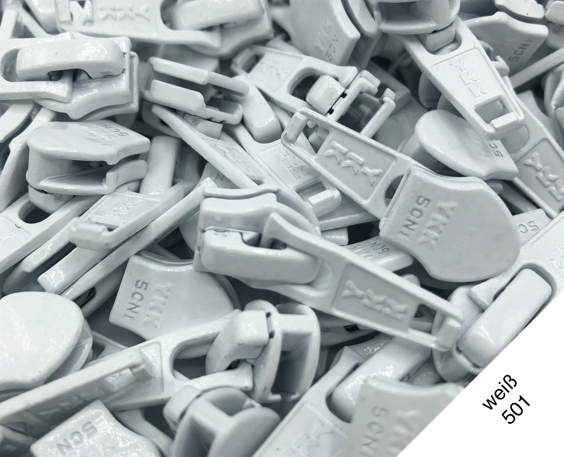 Zipper Schieber für Reißverschluss 5mm weiß