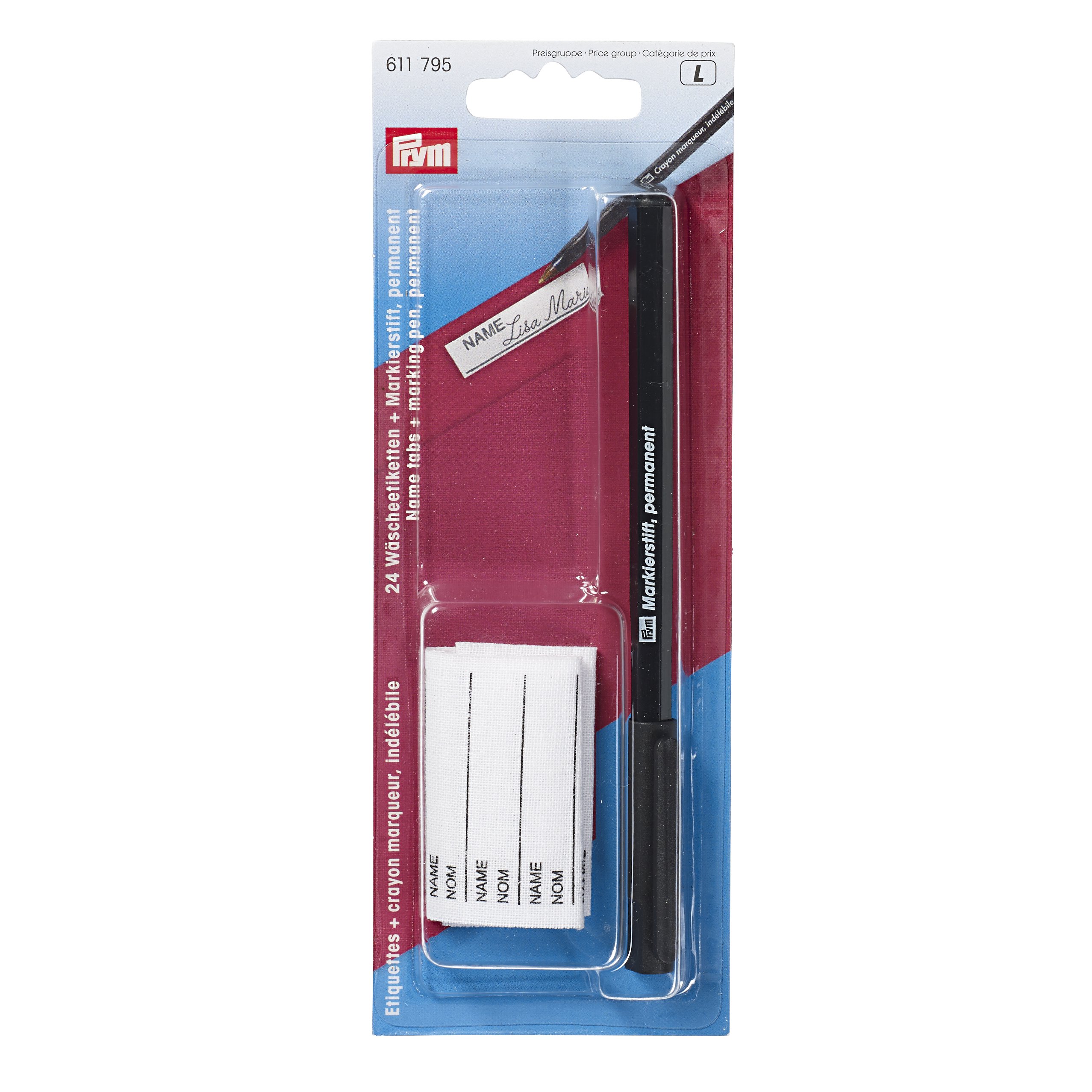 24 Wäscheetiketten mit Markierstift schwarz karte