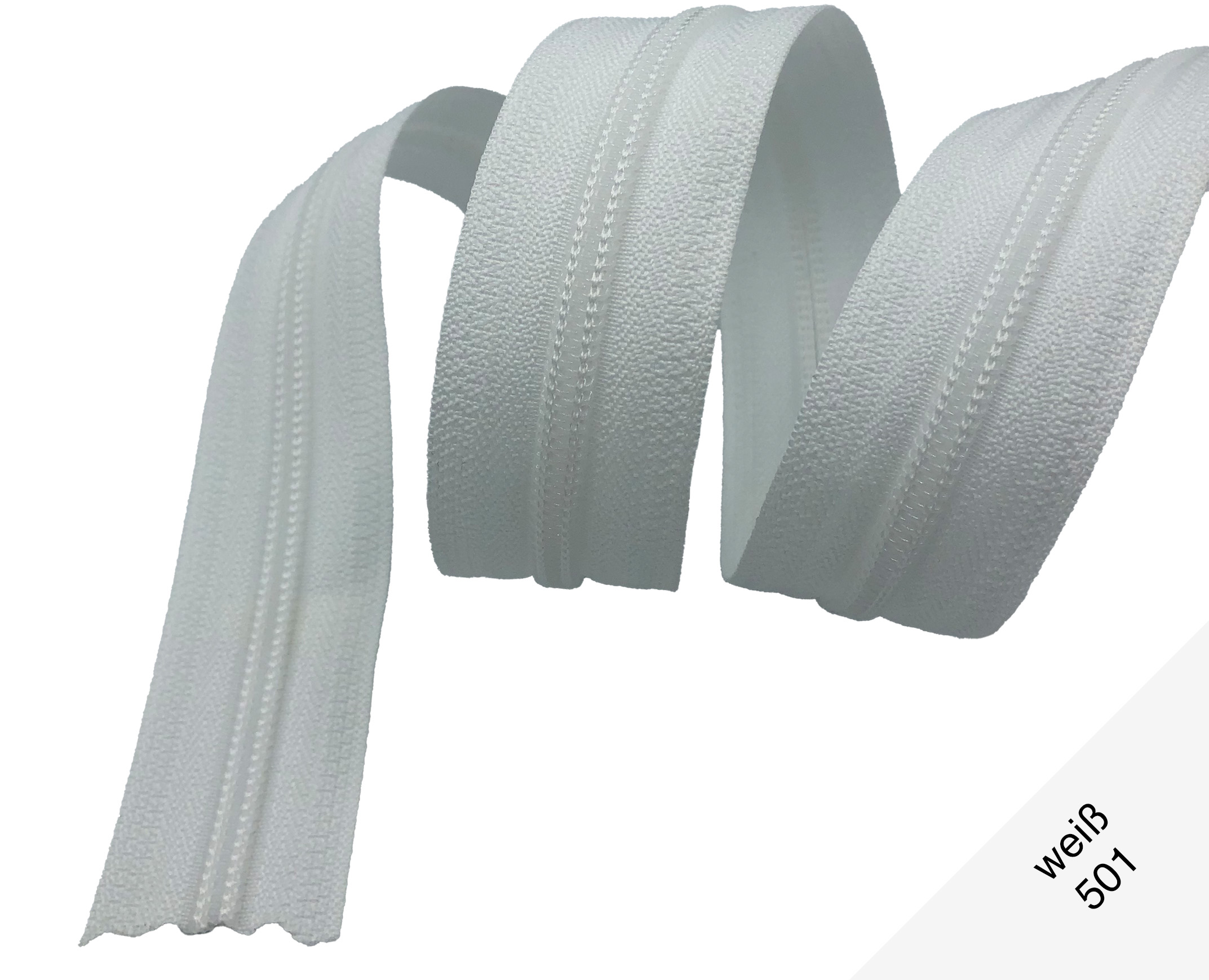 Endlosreißverschluss 5mm Meterware weiß 501