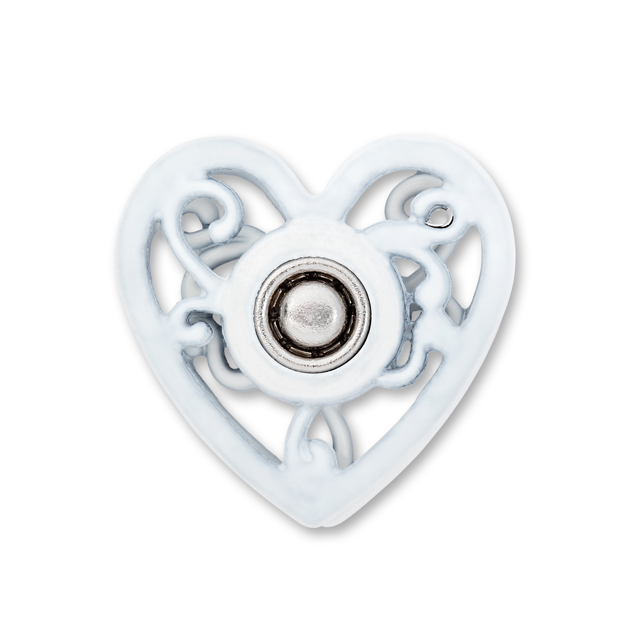 Annäh-Druckknöpfe, Herz, schwarz oder weiß