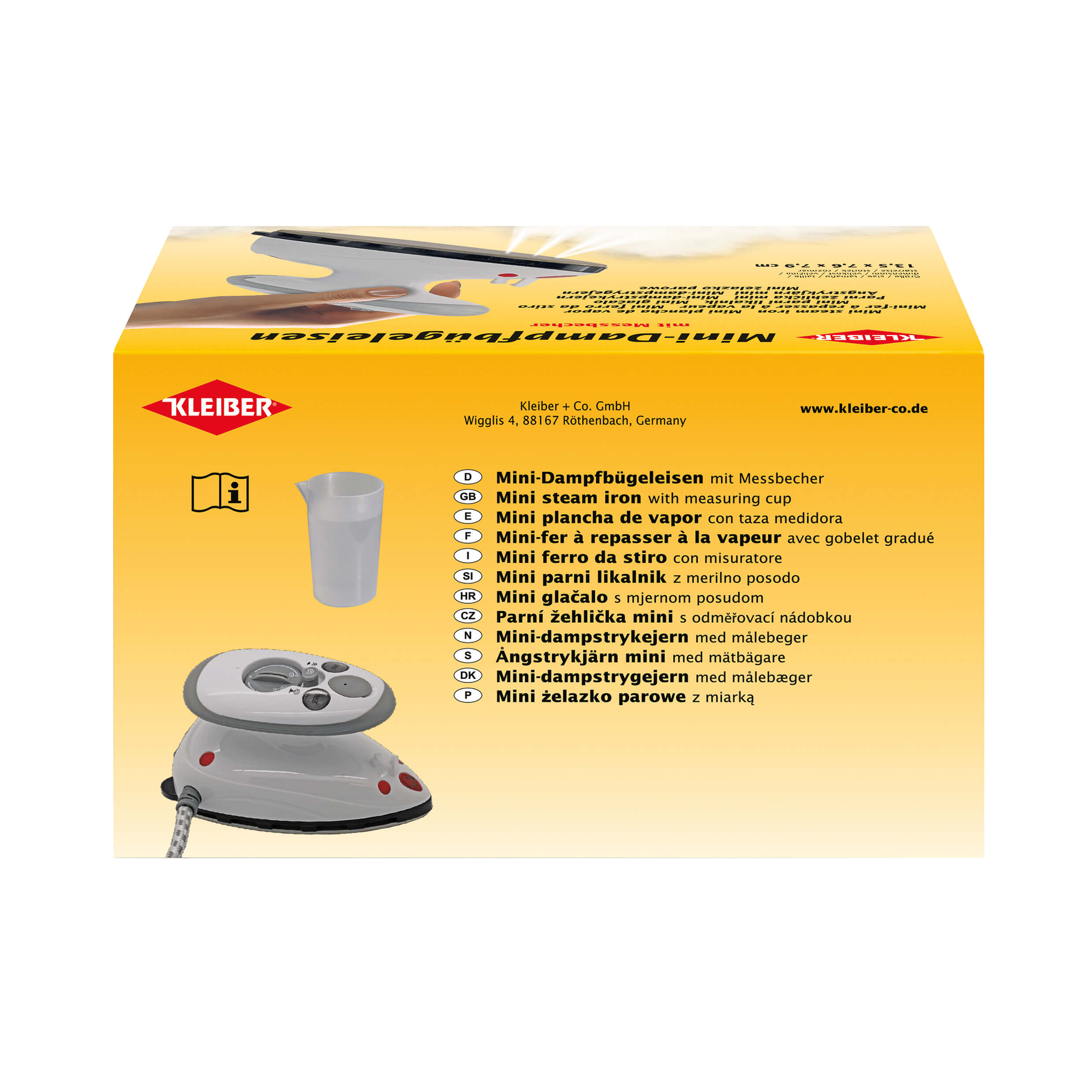 Mini Dampfbügeleisen mit antihaftbeschichteter Bügelfläche Hinten