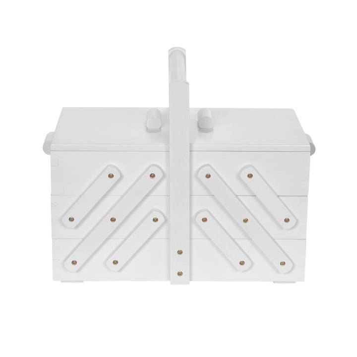 Nähkasten Holz M weiß vorne