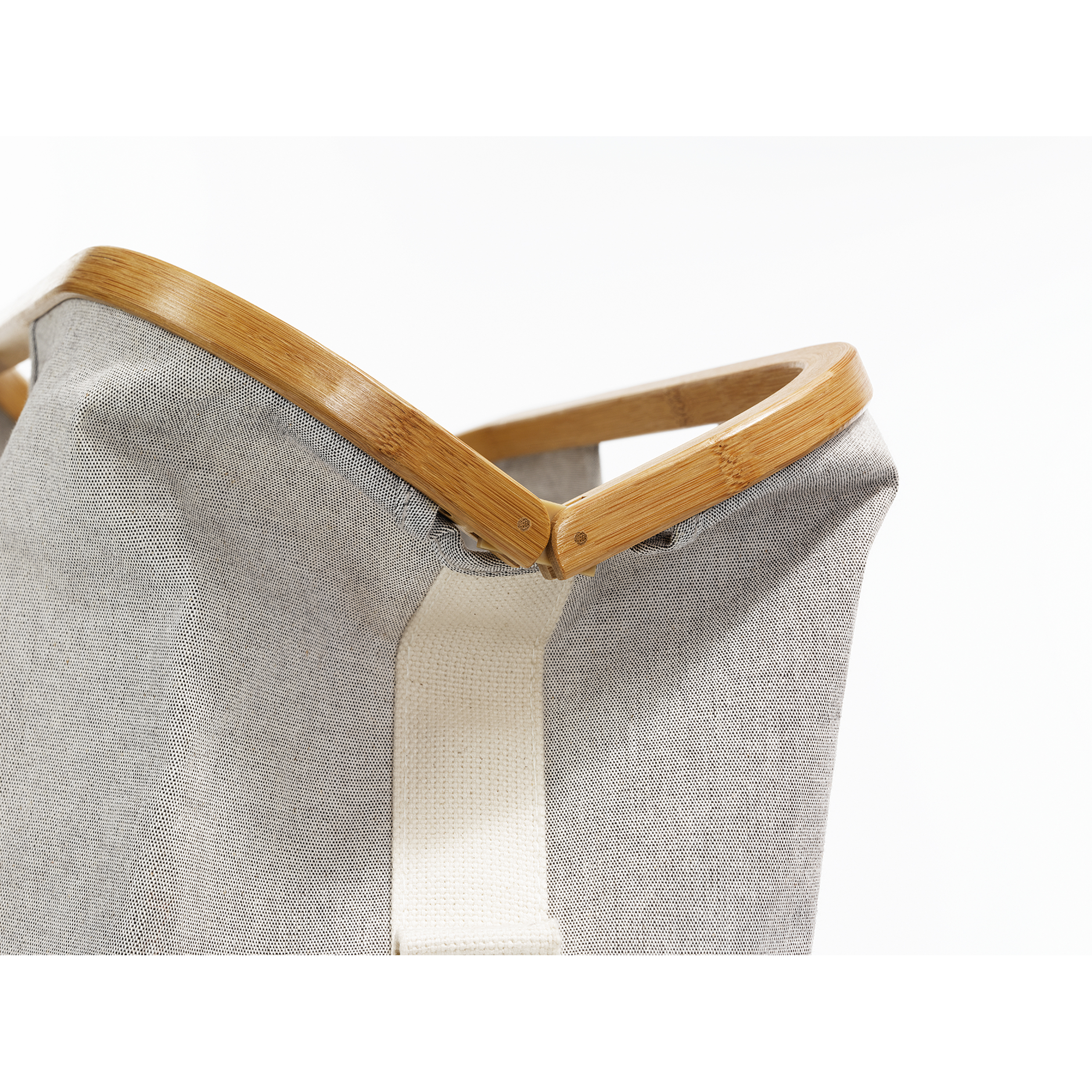 Store & Travel Bags Canvas & Bamboo M in grau oben