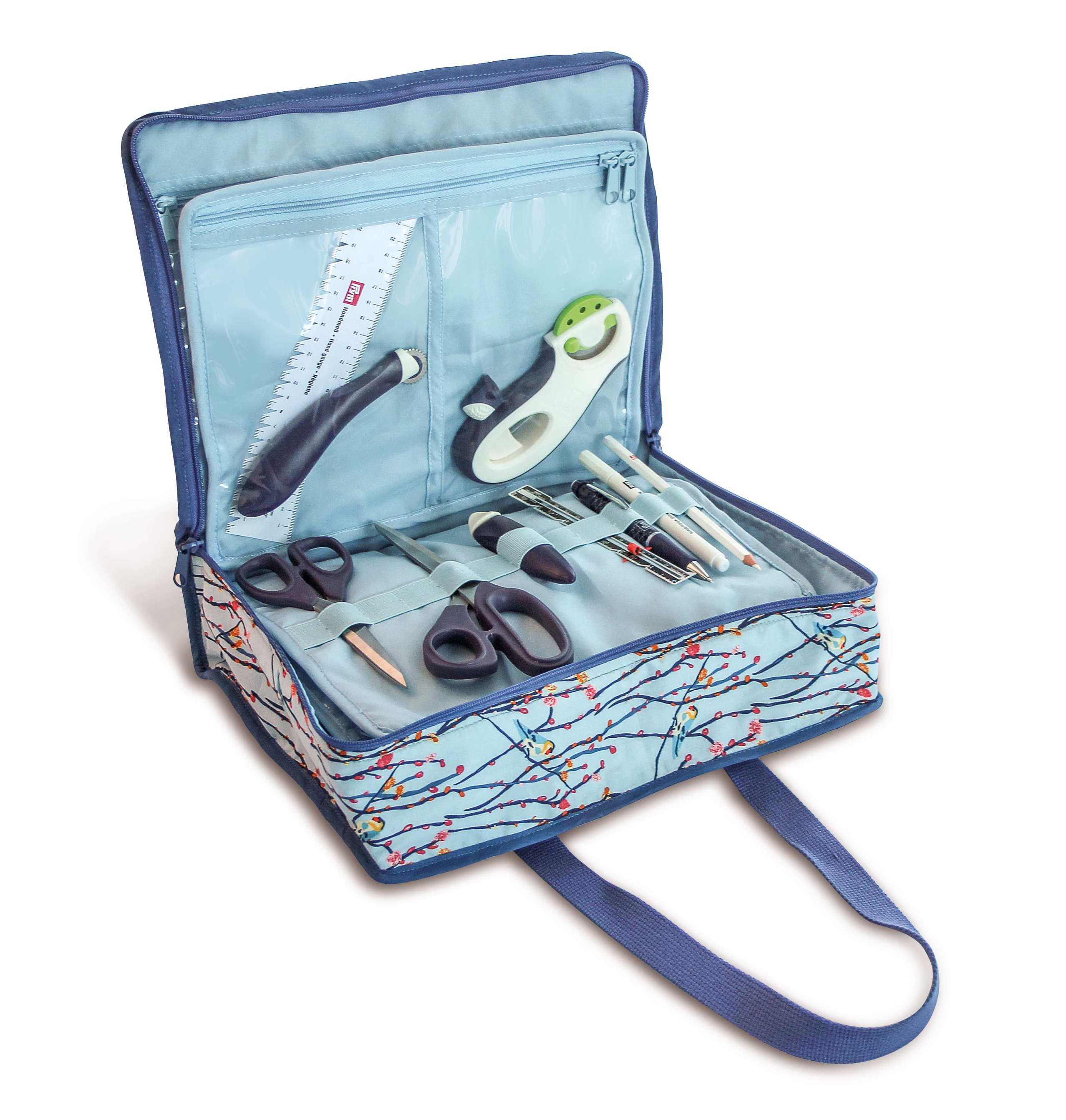 All-in-one Tasche Blue Birds offen