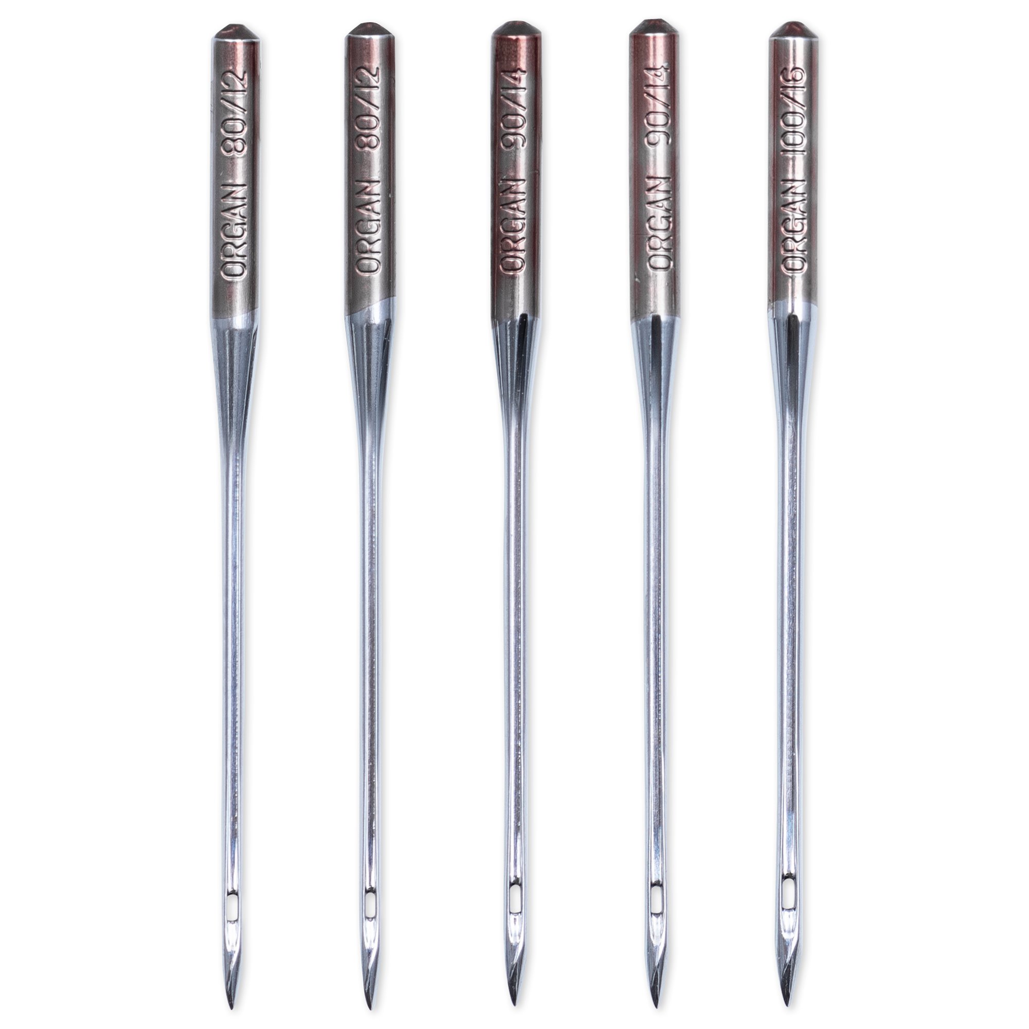 Nähmaschinennadeln mit Flachkolben, "Leder" oben