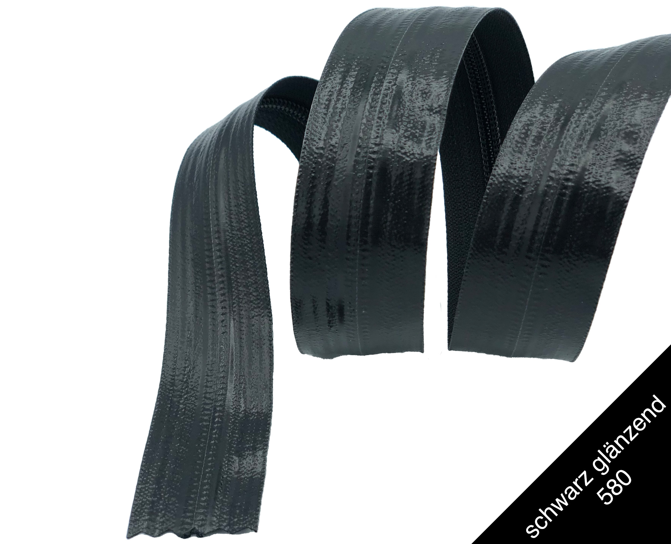 AquaGuard Endlosreißverschluss 5mm Meterware Wasserdicht schwarz glänzend