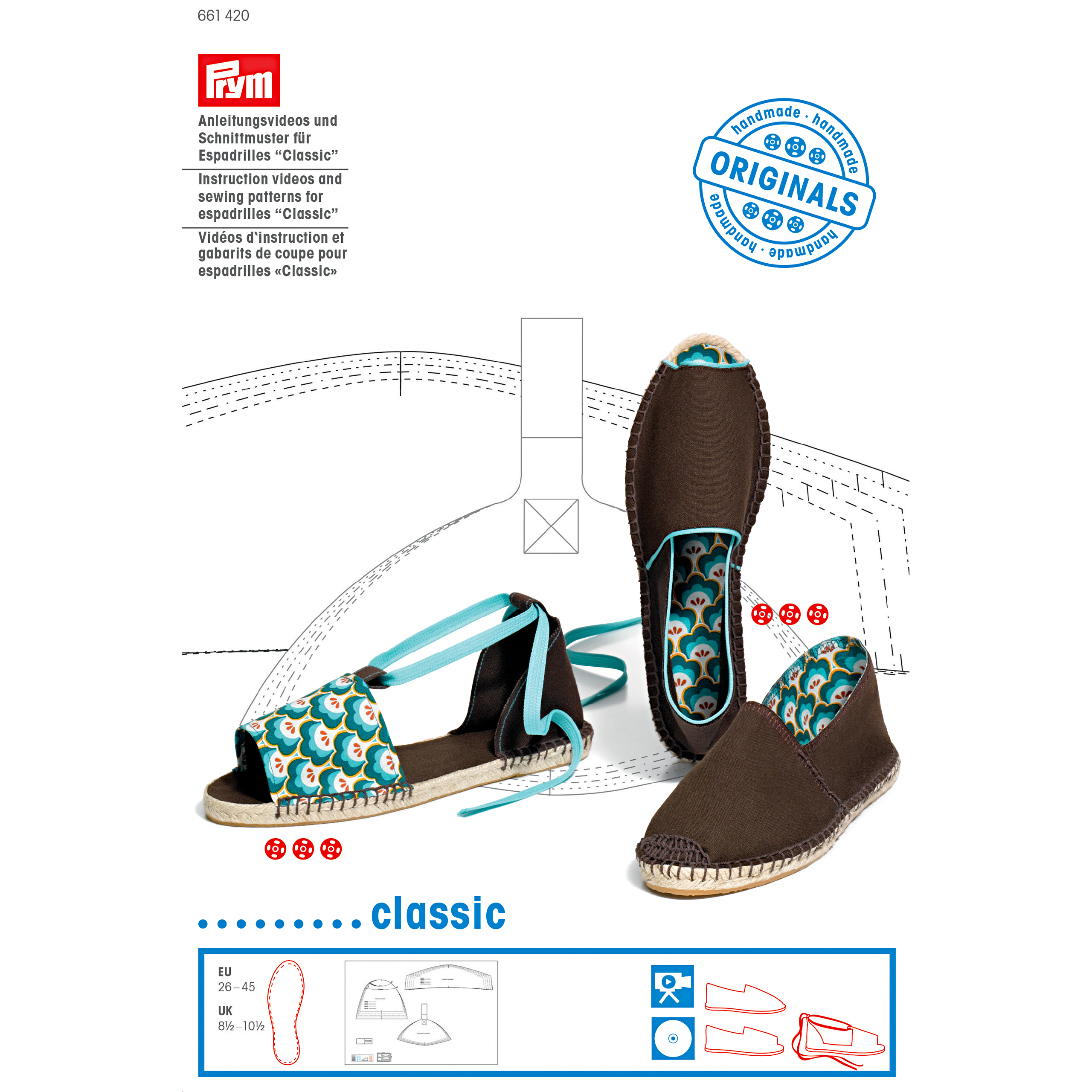 Anleitungsvideo und Schnittmuster für Espadrilles "Classic"