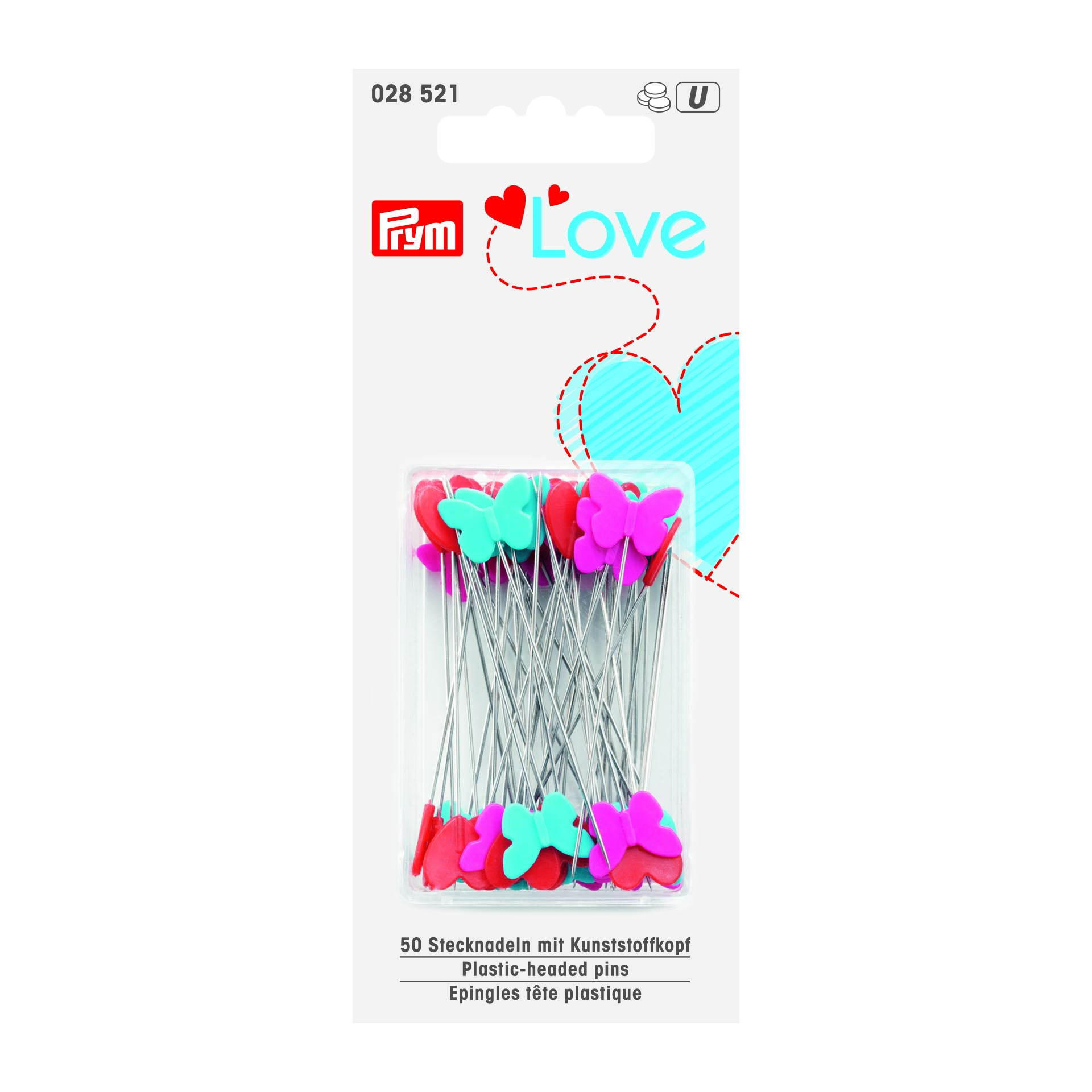 Stecknadeln von Prym Love 0,60 x 50mm, sortiert karte