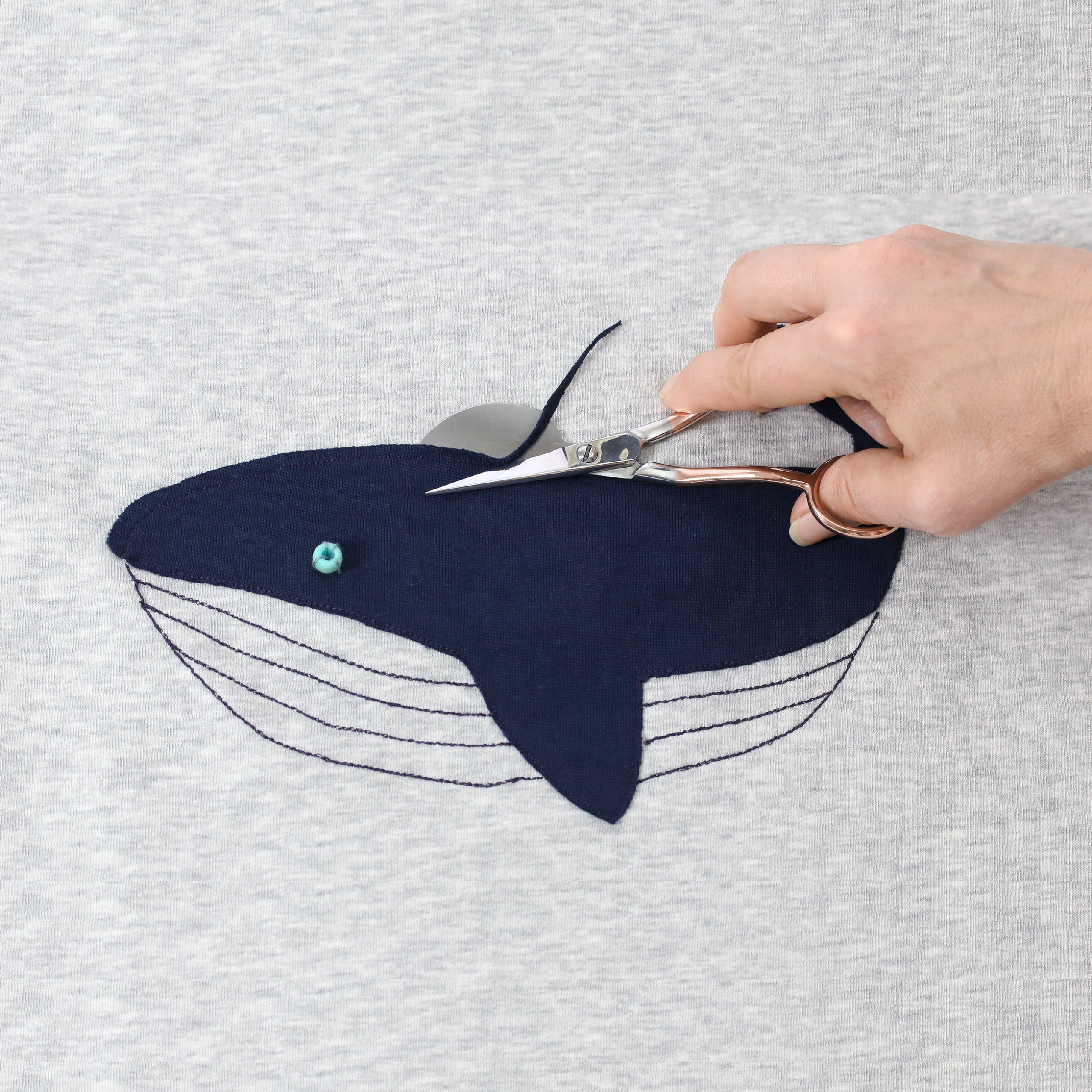 Applikationsschere 15 cm roségold schnitt