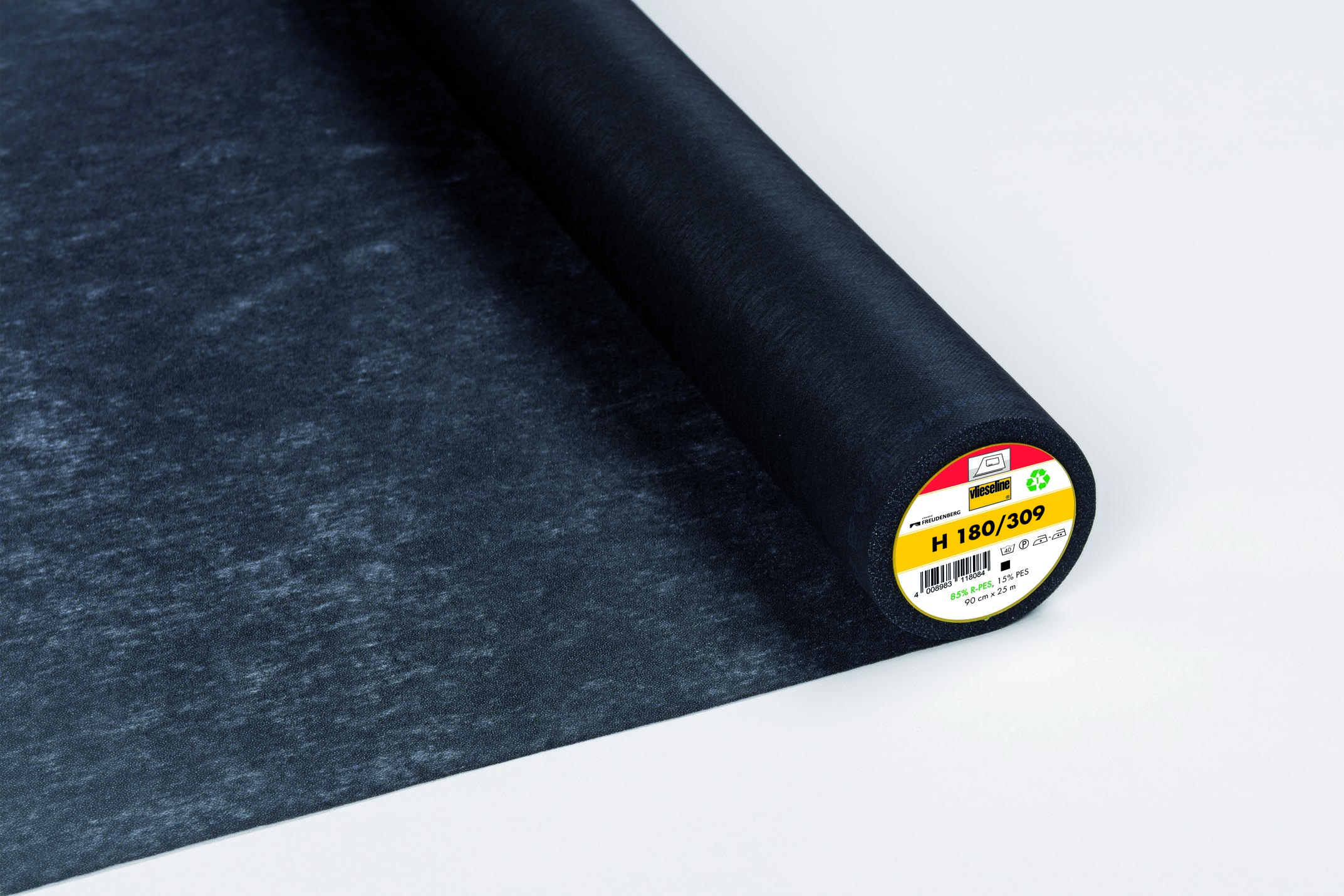 H180 Vlieseline Aufbügelbare Einlage 90cm breit schwarz